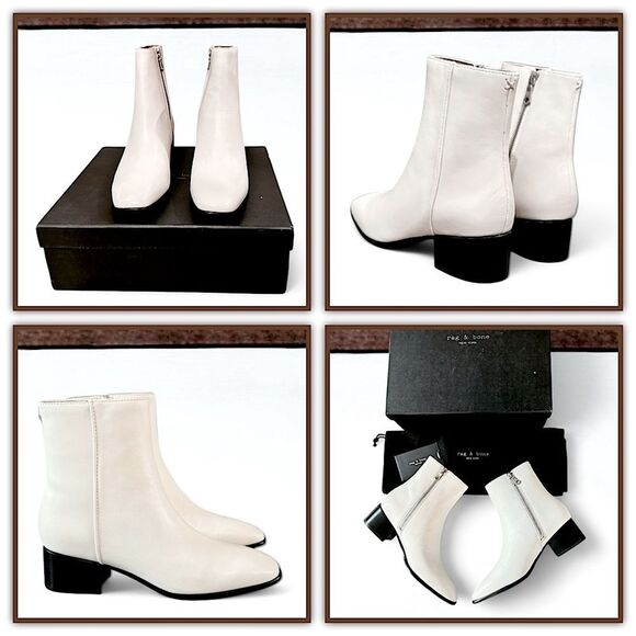 Rag & Bone Aslen Mid Leather Chelsea Boot Antique White - Picture 13 of 16